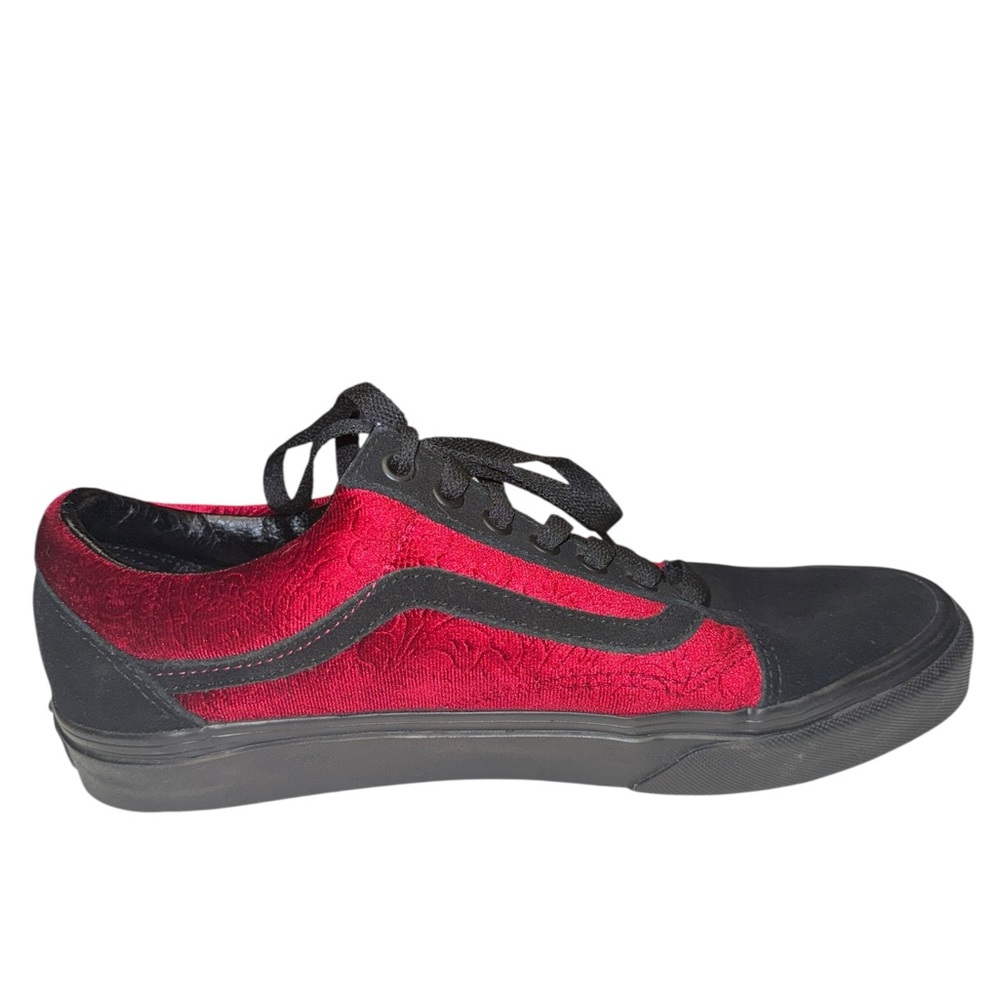 Vans Black and Red Velvet Women's Athletic Shoes - Picture 5 of 8